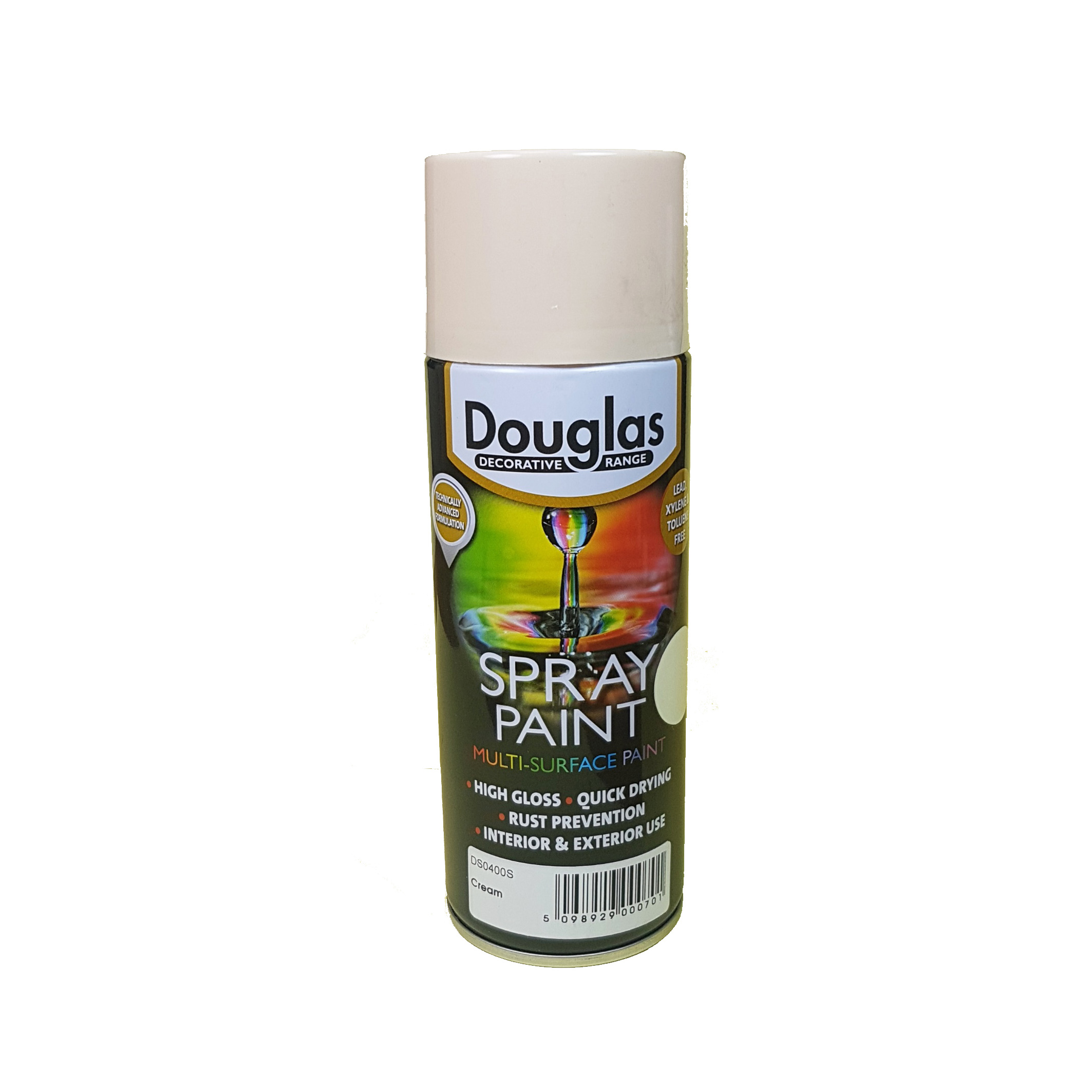 DS0400S Multi Surface Spray Paint, 400ml Cream Curust Industries