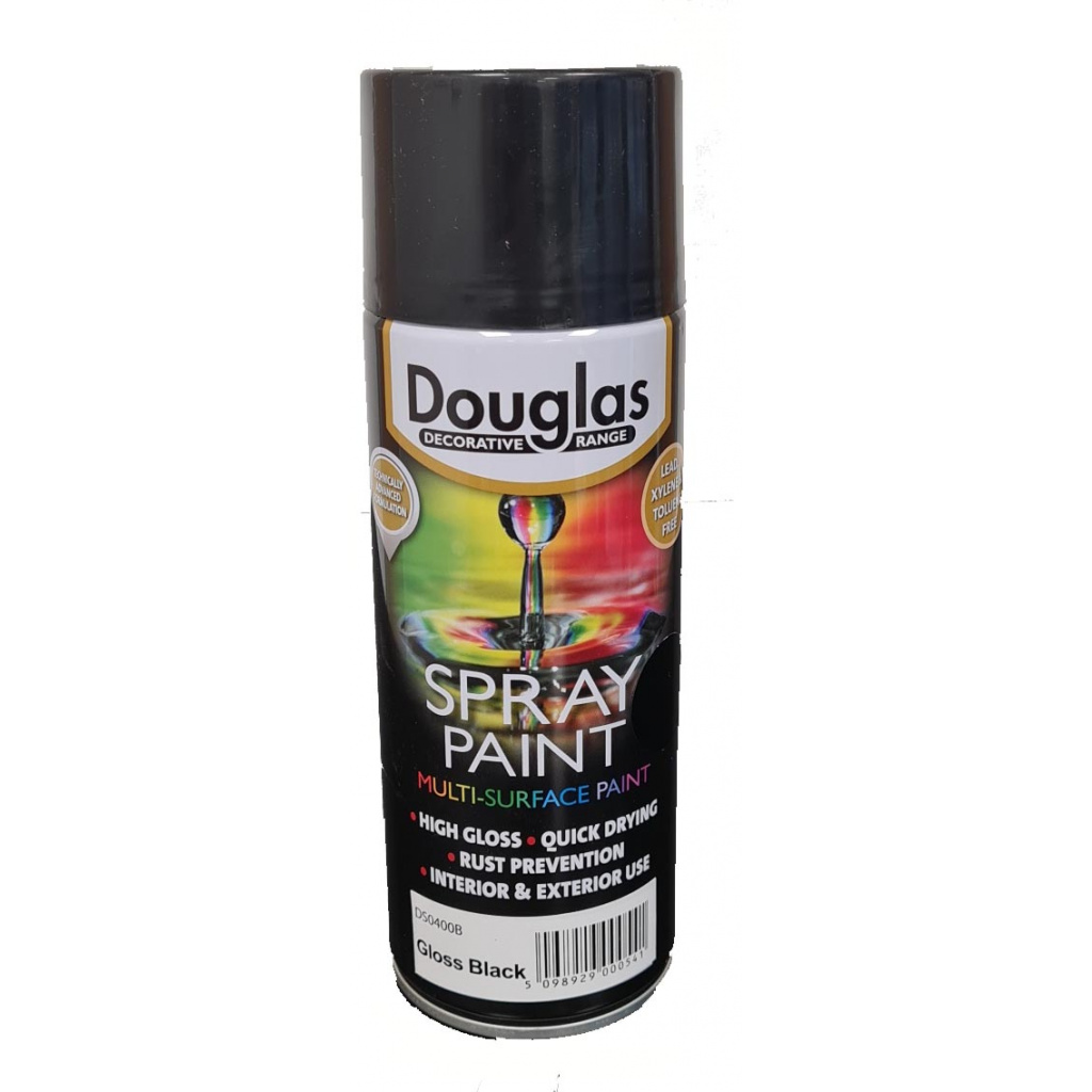 DS0400B Multi Surface Spray Paint, 400ml Gloss Black Curust Industries
