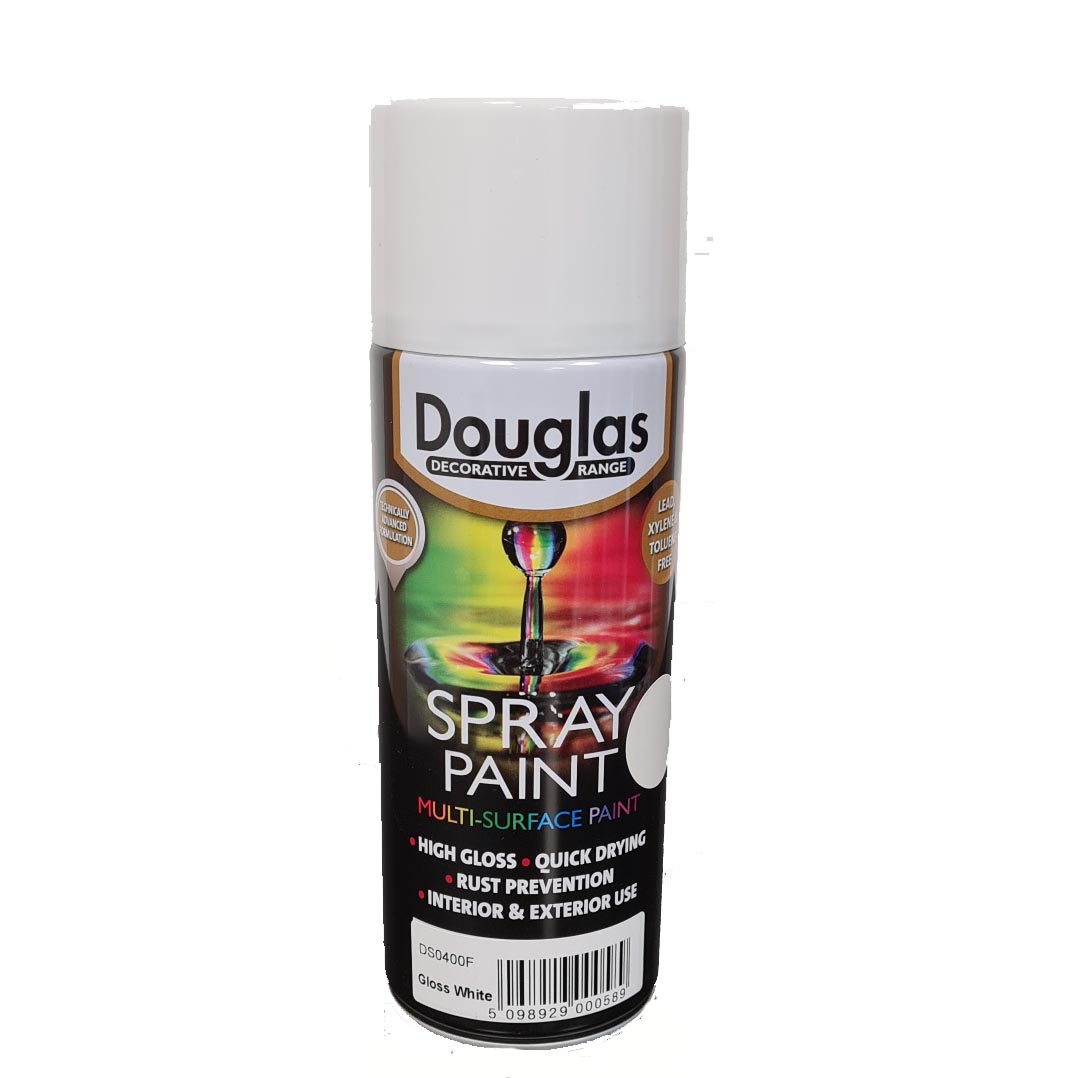 DS0400F Multi Surface Spray Paint, 400ml Gloss White Curust Industries